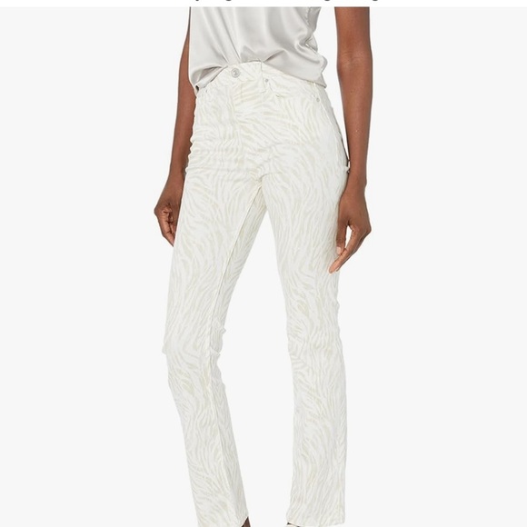 Hudson Distorted Zebra Holly Jeans Straight Leg Stretch Cream Tan Hi Rise Sz 28 - Picture 5 of 16